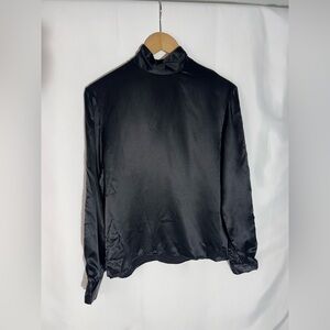 Vintage Women’s FIELD MANOR 100% Silk Elegant Black* Blouse